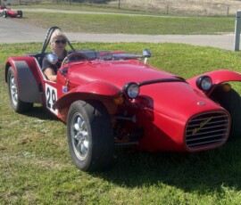 Michelle saw this Elfin Clubman and even thought it's red she tried to steal it. Thankfully she didn't realise the Clerk of Course would have let her take it up the hill.