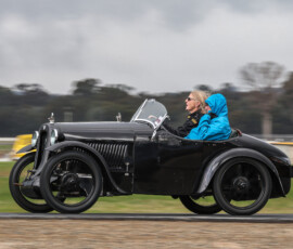 Michelle taking Marilyn (her mother-in-law) for a spin around the track
