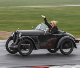 When you steal a car you may as well enjoy it and wave to the crowd